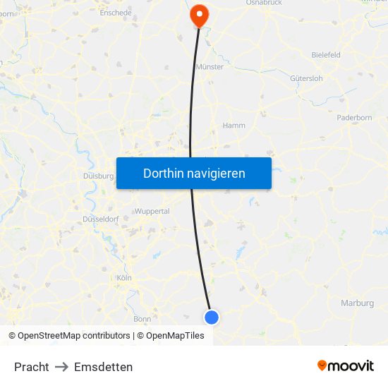 Pracht to Emsdetten map
