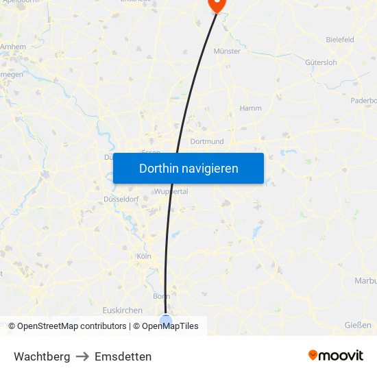 Wachtberg to Emsdetten map