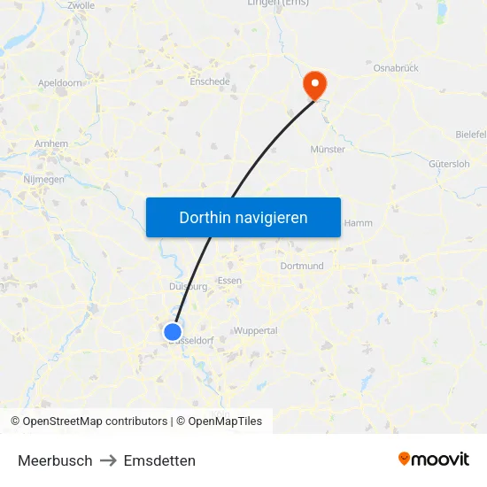 Meerbusch to Emsdetten map