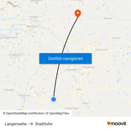 Langerwehe to Stadtlohn map