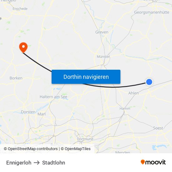 Ennigerloh to Stadtlohn map