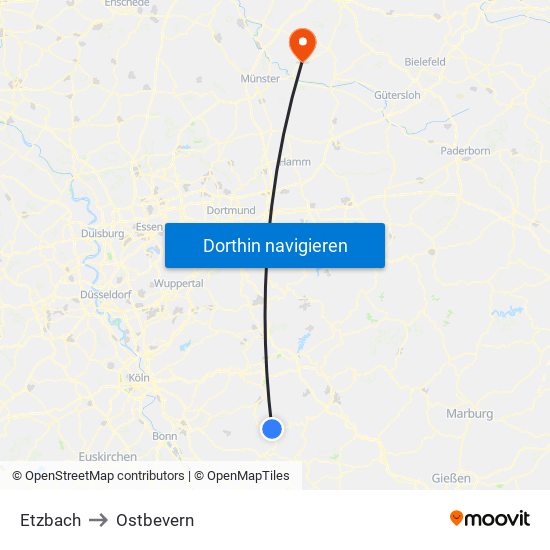 Etzbach to Ostbevern map