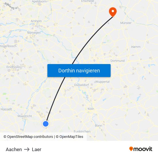 Aachen to Laer map