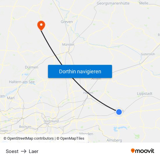 Soest to Laer map