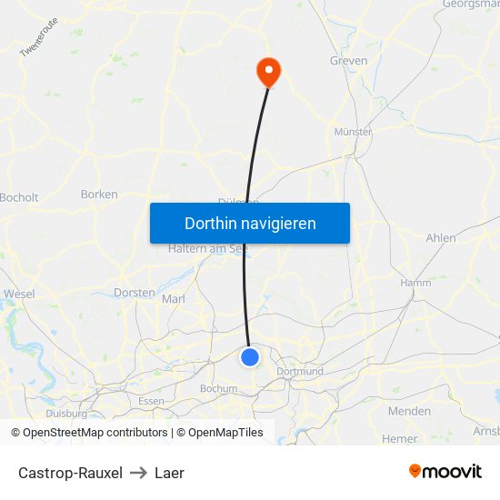 Castrop-Rauxel to Laer map