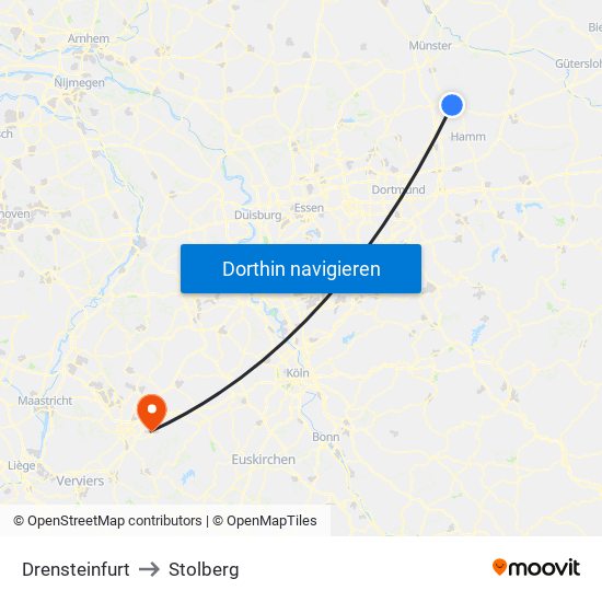 Drensteinfurt to Stolberg map