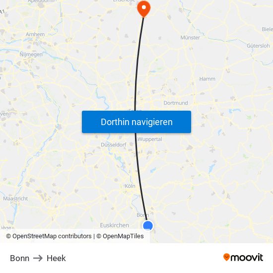 Bonn to Heek map