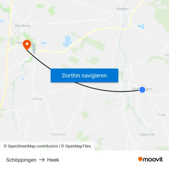 Schöppingen to Heek map