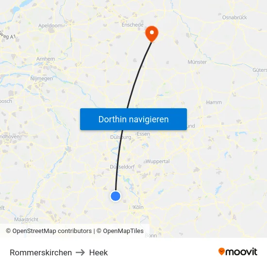 Rommerskirchen to Heek map