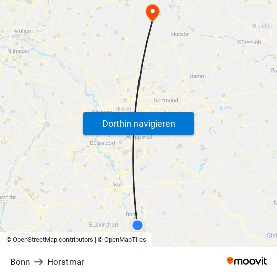 Bonn to Horstmar map