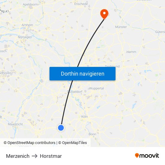 Merzenich to Horstmar map