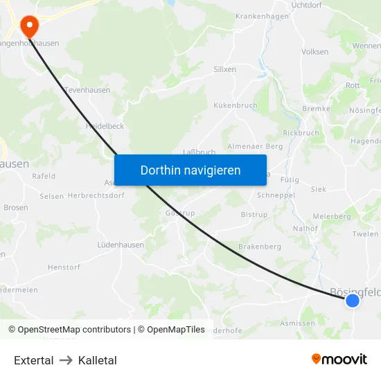 Extertal to Kalletal map