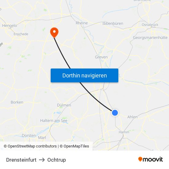 Drensteinfurt to Ochtrup map