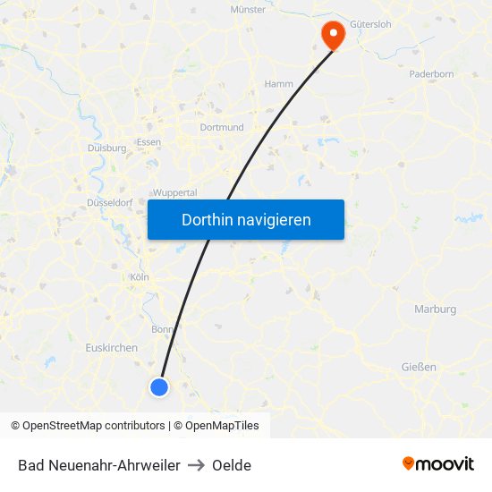 Bad Neuenahr-Ahrweiler to Oelde map