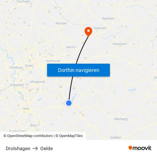 Drolshagen to Oelde map