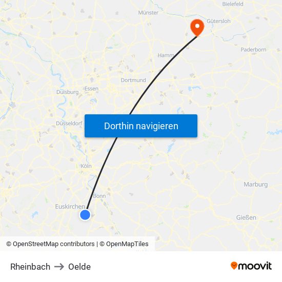 Rheinbach to Oelde map