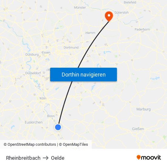 Rheinbreitbach to Oelde map