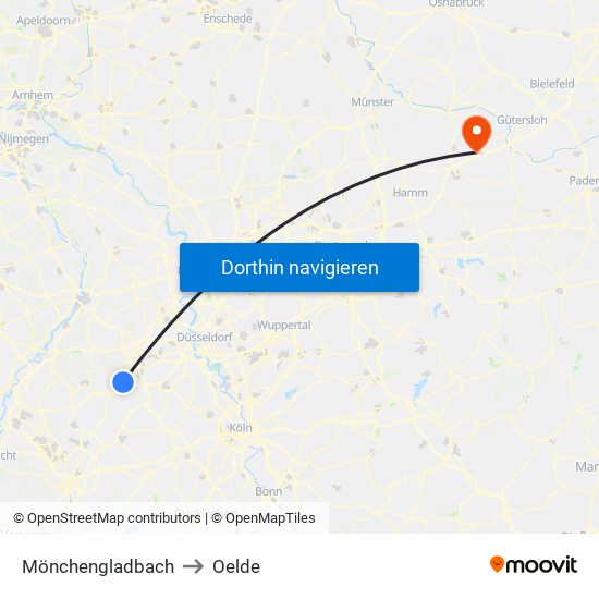 Mönchengladbach to Oelde map