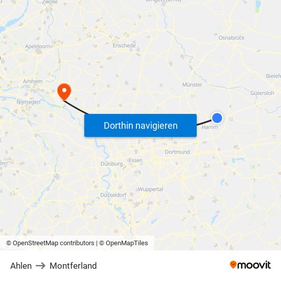 Ahlen to Montferland map