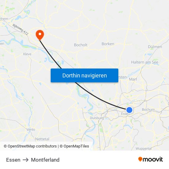 Essen to Montferland map