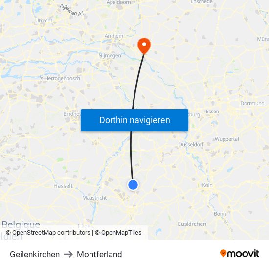 Geilenkirchen to Montferland map