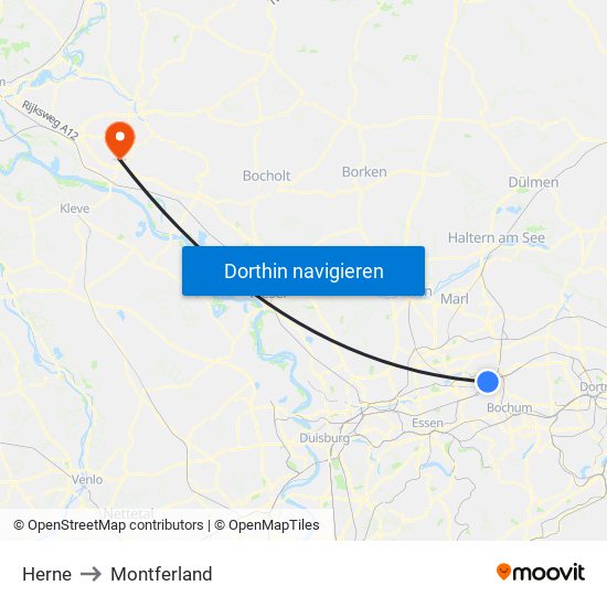 Herne to Montferland map