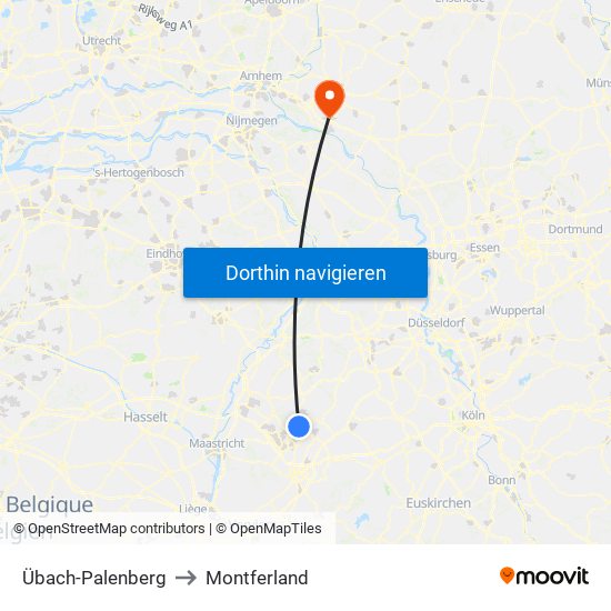 Übach-Palenberg to Montferland map