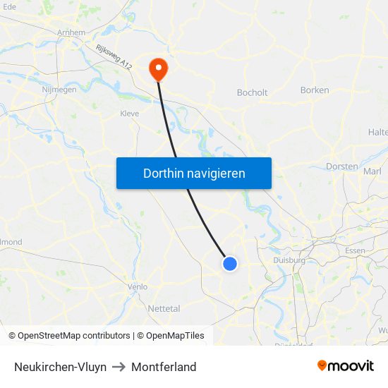 Neukirchen-Vluyn to Montferland map