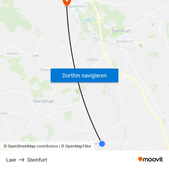 Laer to Steinfurt map