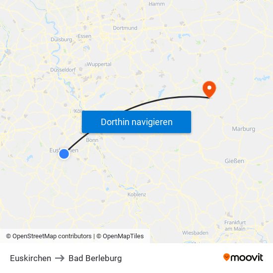 Euskirchen to Bad Berleburg map