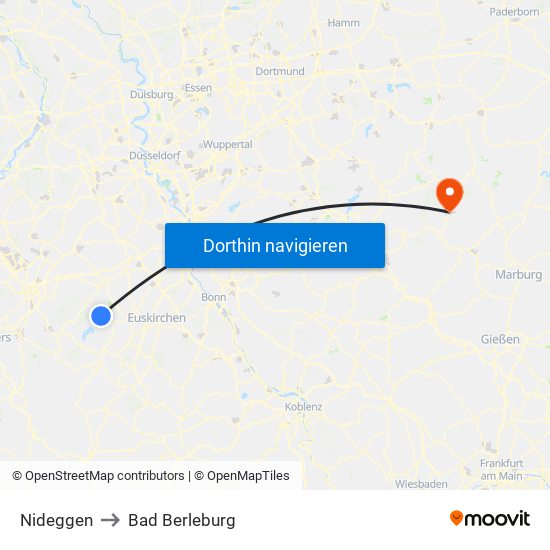 Nideggen to Bad Berleburg map