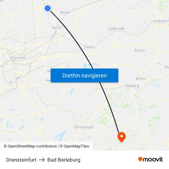 Drensteinfurt to Bad Berleburg map