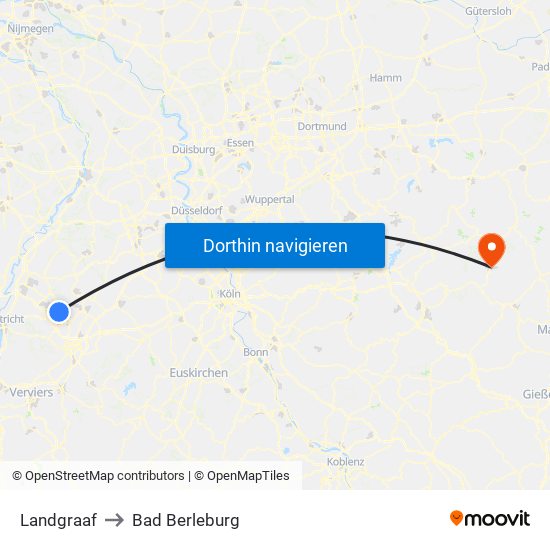 Landgraaf to Bad Berleburg map