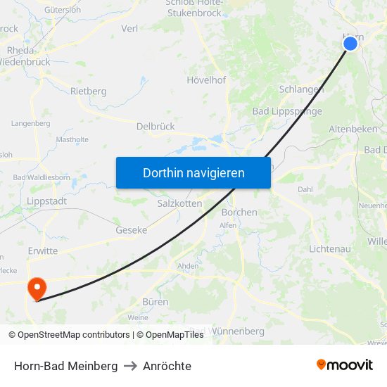 Horn-Bad Meinberg to Anröchte map