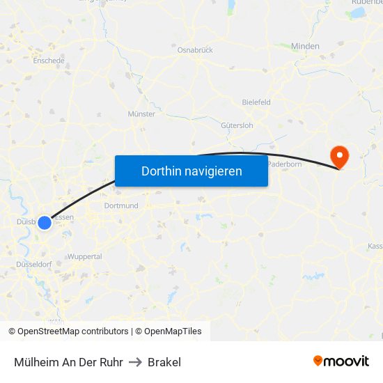 Mülheim An Der Ruhr to Brakel map