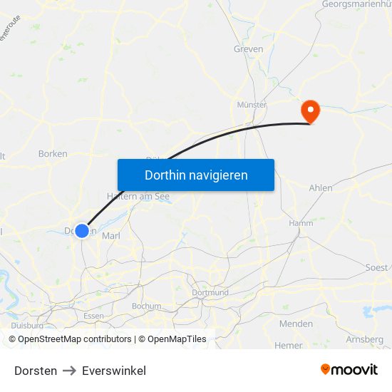 Dorsten to Everswinkel map