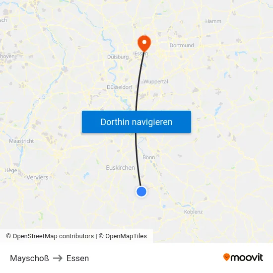 Mayschoß to Essen map