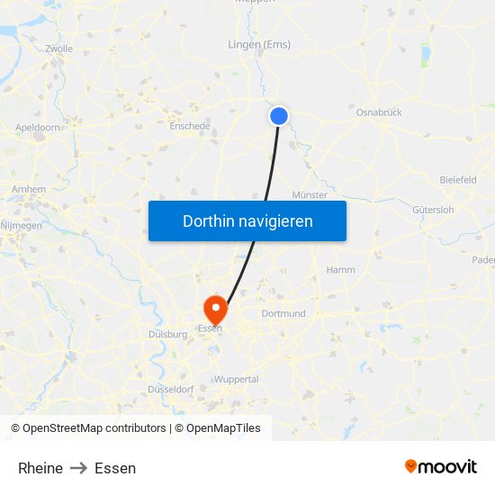 Rheine to Essen map