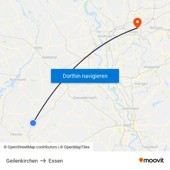 Geilenkirchen to Essen map