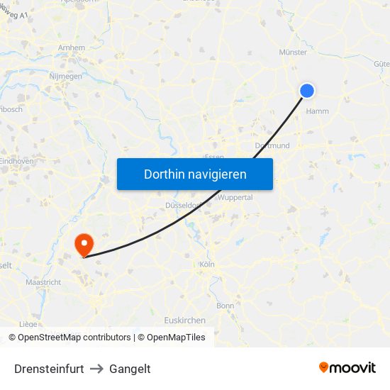 Drensteinfurt to Gangelt map