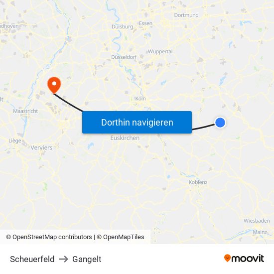 Scheuerfeld to Gangelt map