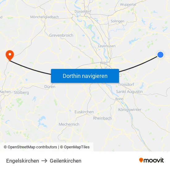 Engelskirchen to Geilenkirchen map