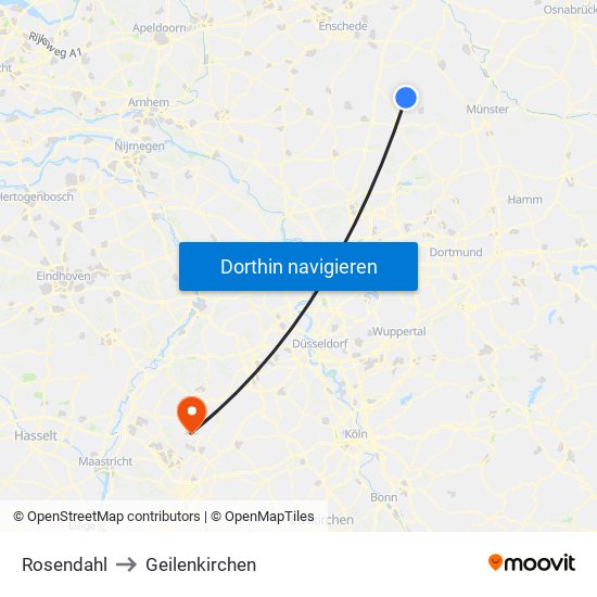 Rosendahl to Geilenkirchen map