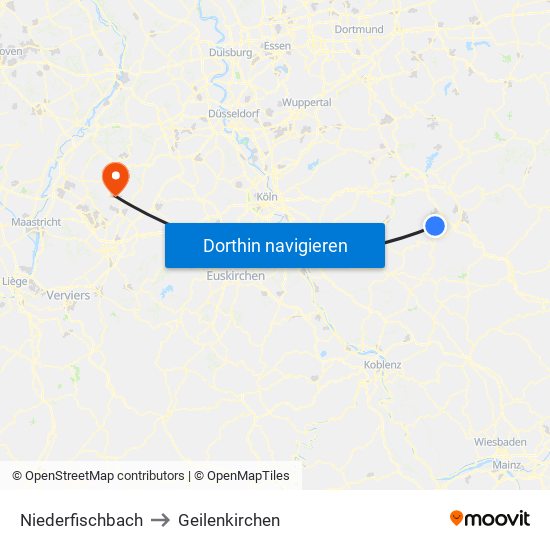 Niederfischbach to Geilenkirchen map