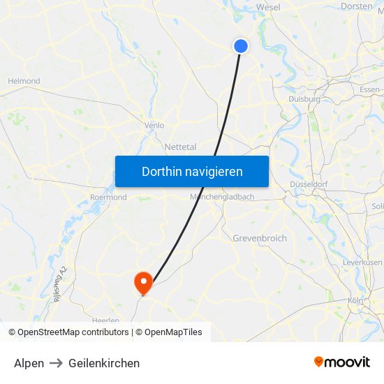 Alpen to Geilenkirchen map