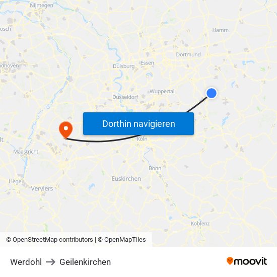 Werdohl to Geilenkirchen map