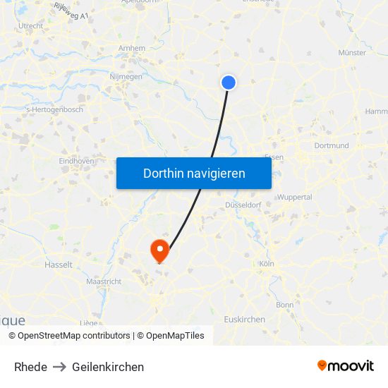 Rhede to Geilenkirchen map