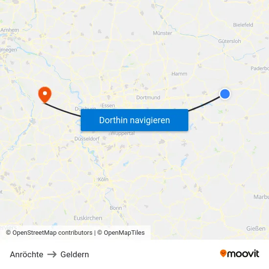 Anröchte to Geldern map