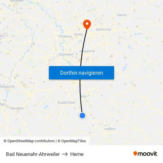 Bad Neuenahr-Ahrweiler to Herne map