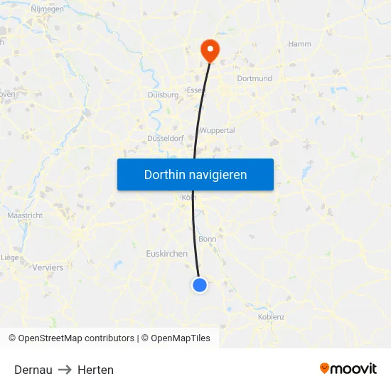 Dernau to Herten map